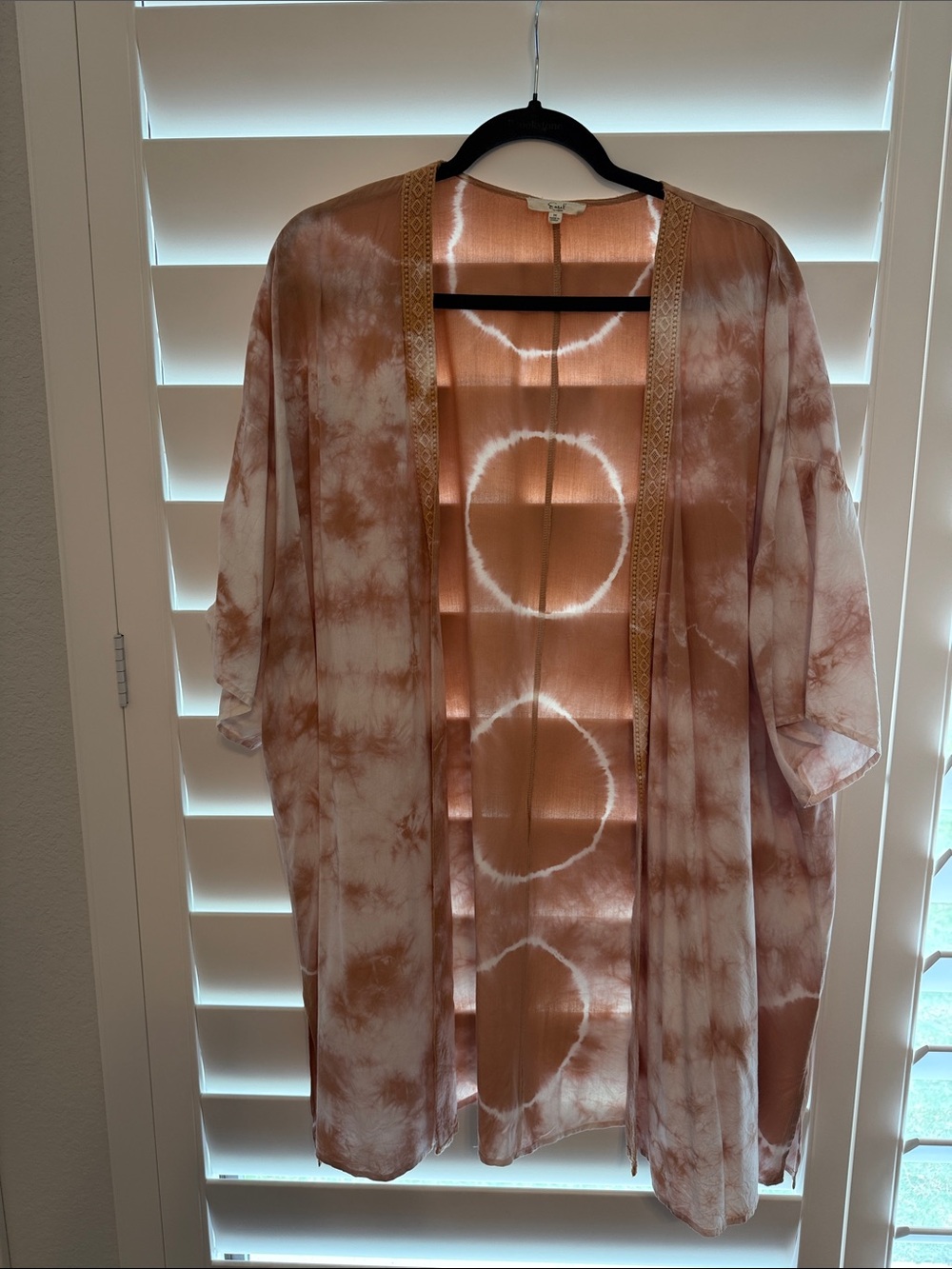 Tie-Dye Open Kimono Cardigan - Rust White
